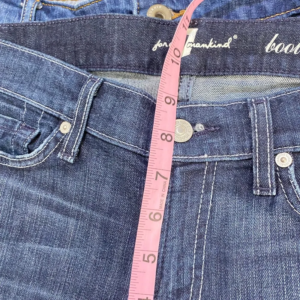 7 For all Mankind Dark Wash Low Rise Bootcut Demin Stretch Jeans Women's Size 28 - Image 3