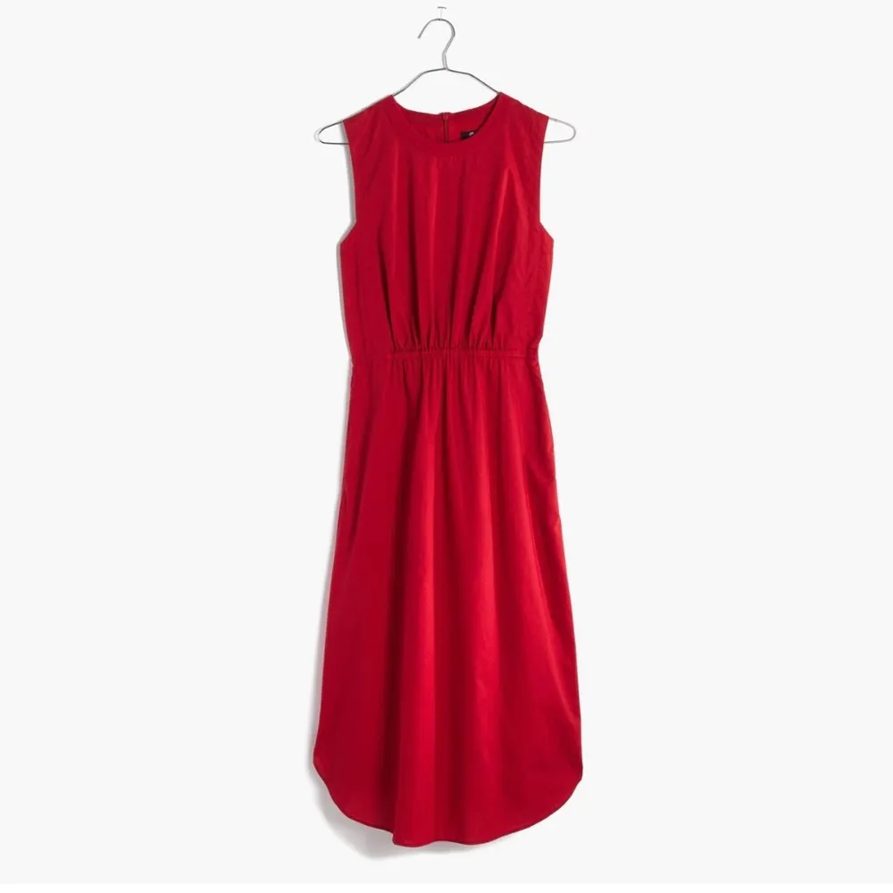Madewell Women’s Bandana Red Lakeshore Sleeveless Cotton Summer Midi Dress - 0 - Image 11