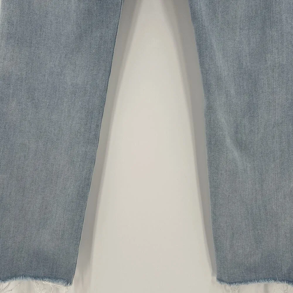 Frame Denim Le High Straight Swift Raw Hem Jeans Blue Light Wash Women’s Size 26 - Image 7