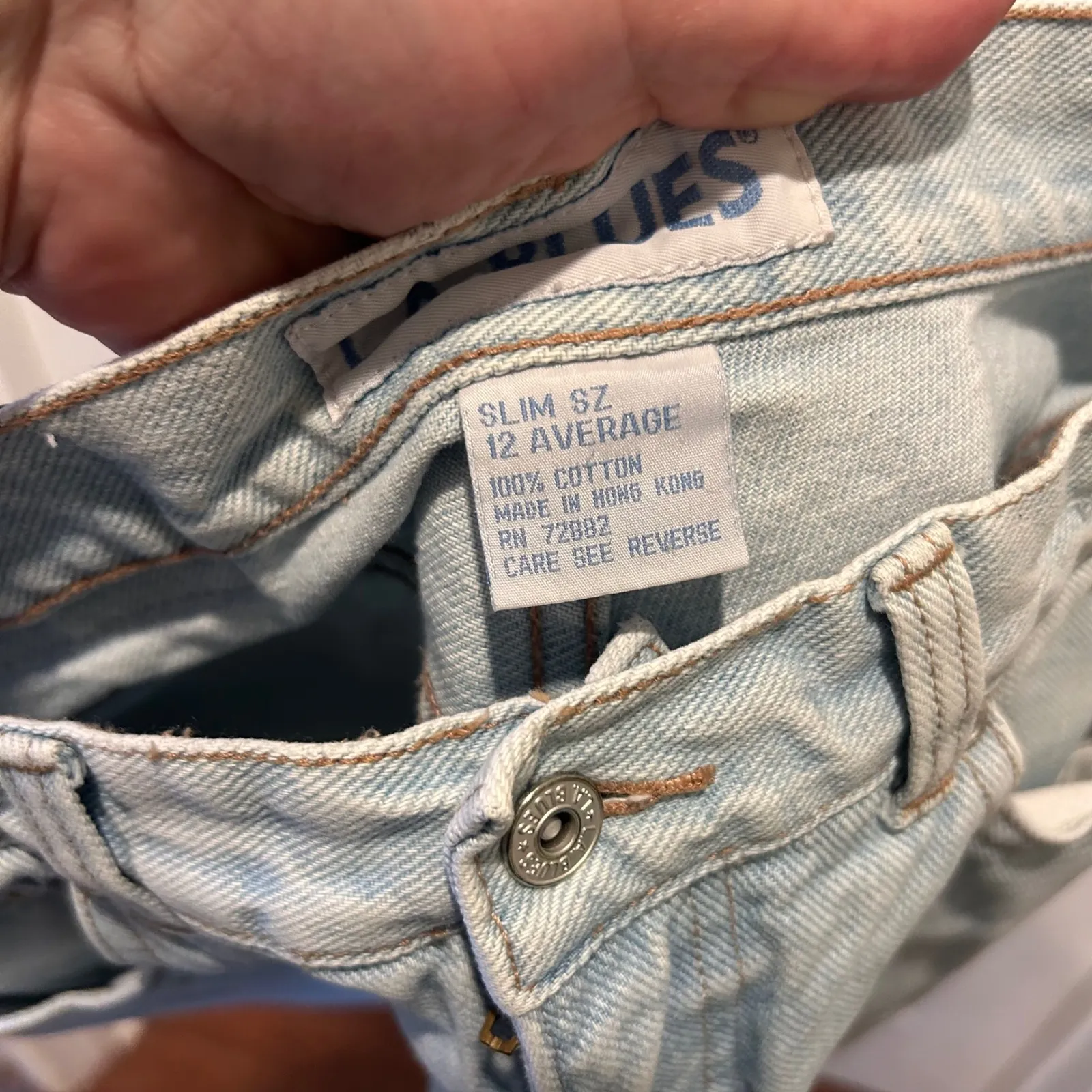 L.A. Blues Womens Jeans Light Wash High Rise Y2K Mom Jeans VTG Cotton Denim 12 - Image 9