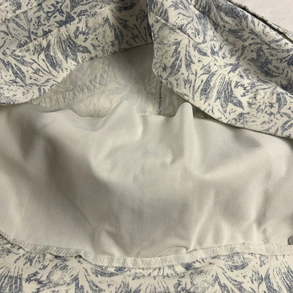 Mario Serrani Comfort Stretch Cuff Capri Pants Toile Print Blue/White Size XL - Image 8