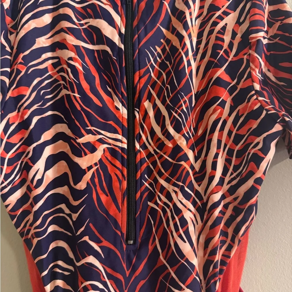 Icon Swim Orange and Red Asymmetrical Cut Out Swimsuit - Image 4