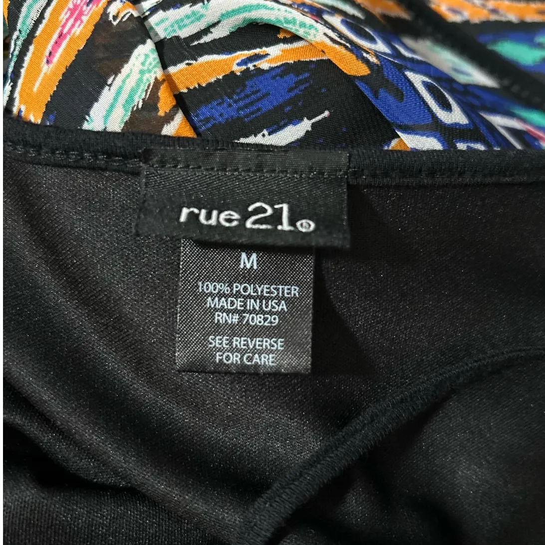 Rue 21‎ Women's Black Blue Pink High Low Spaghetti Strap Summer Dress Size M - Image 3