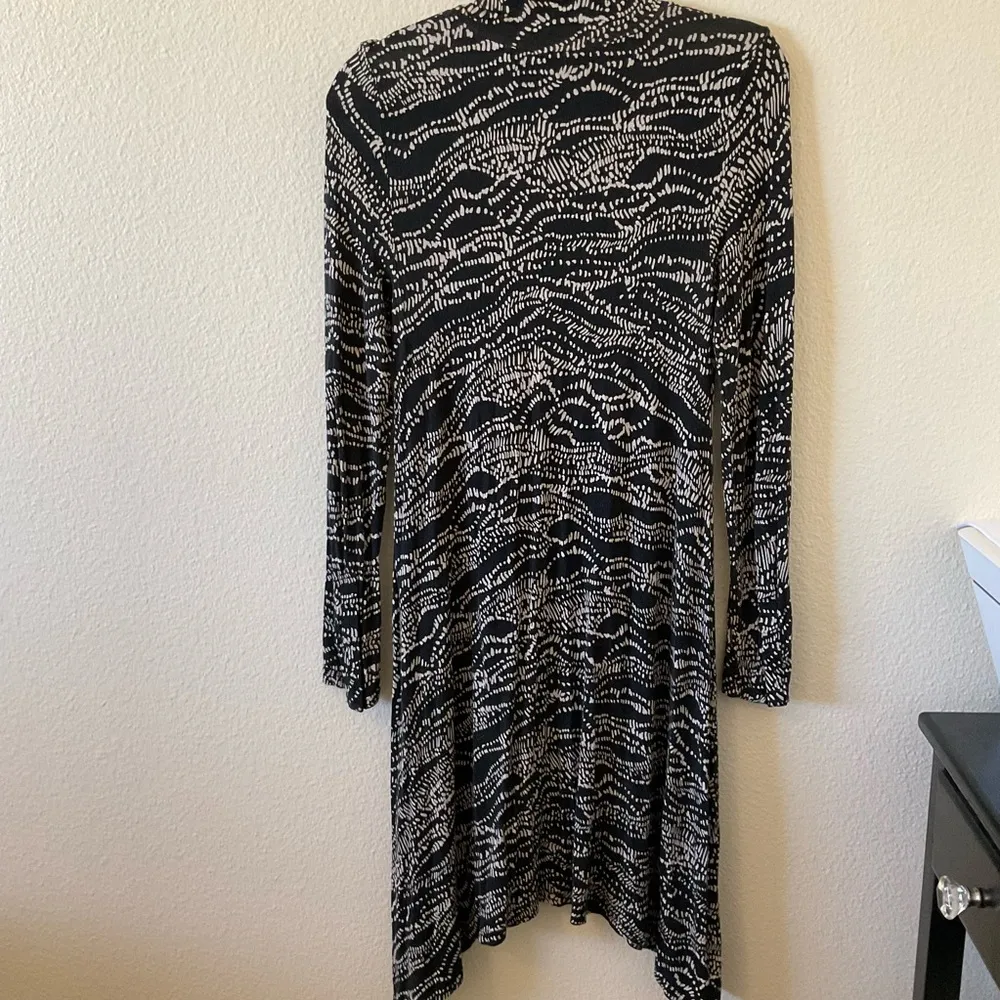 Maeve Long Sleeve Turtleneck Swing Dress size small black and white - Image 7