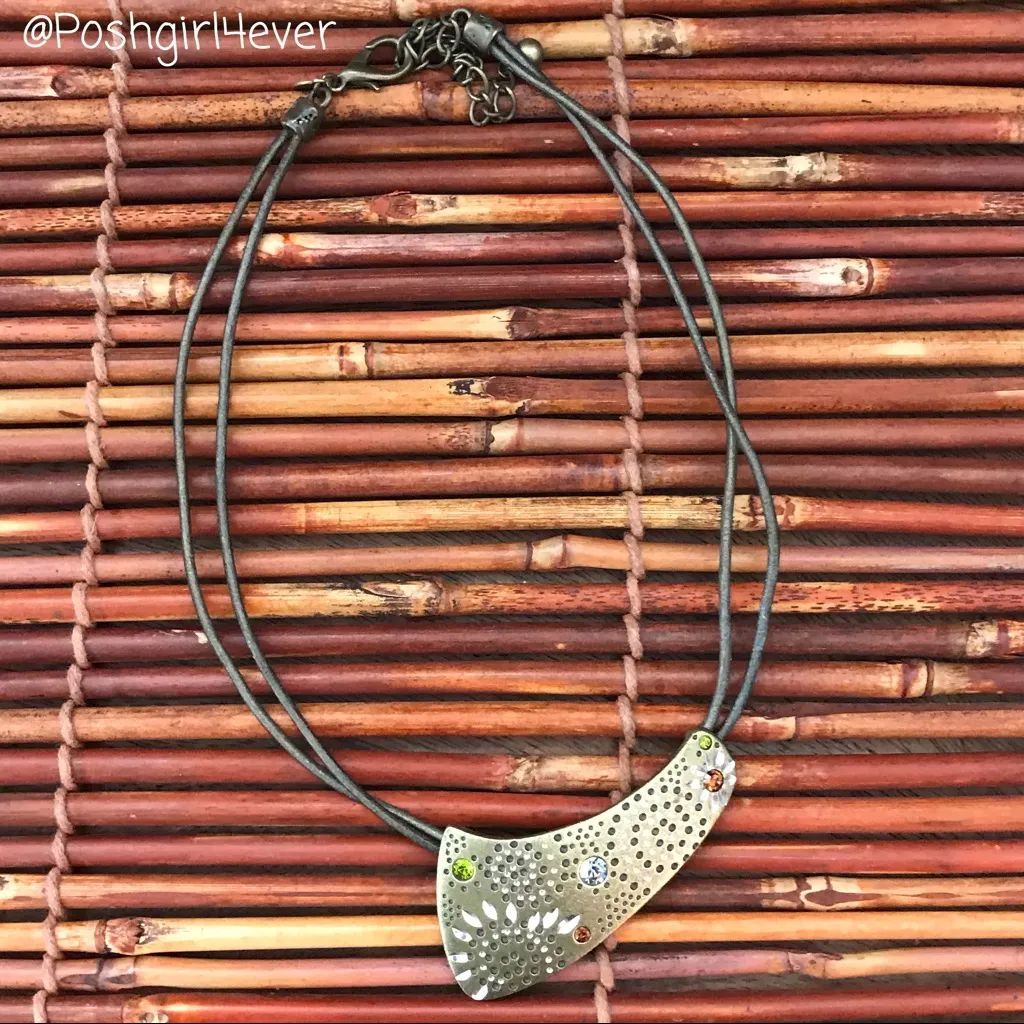 Chico's Chico’s Choker Necklace Brass & Rhinestone - Image 2