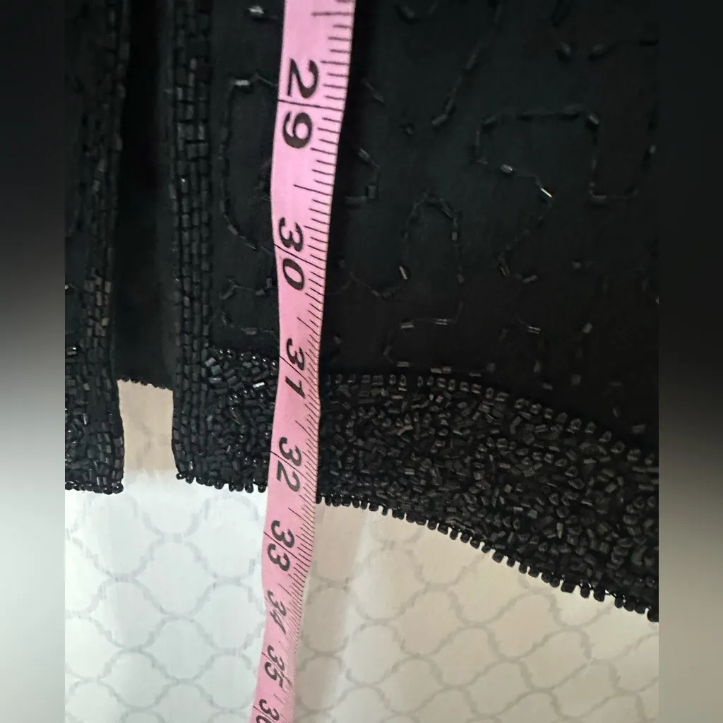 Laurence kazaar beaded silk holiday sheath dress cardigan bolero set medium - Image 6