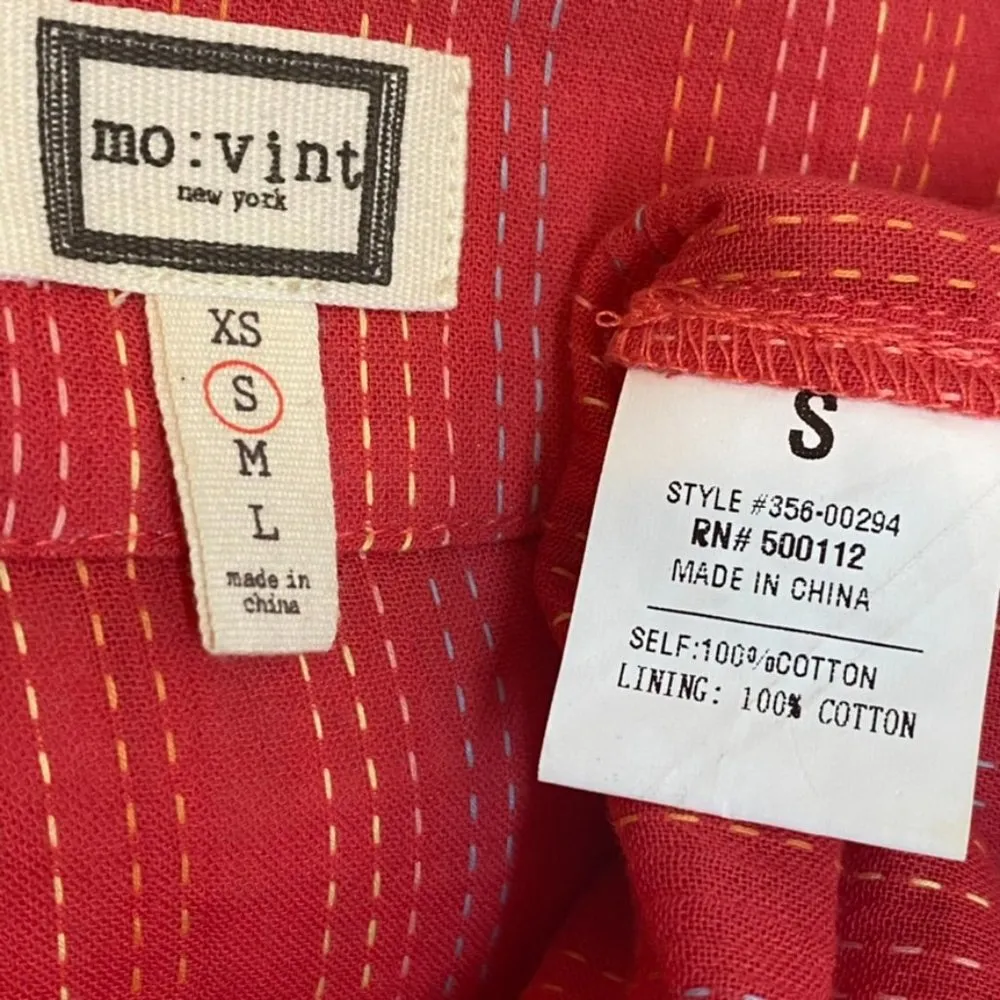 Anthropologie Mo:Vint Dani Shirt Front-Tie Button Up Blouse Small - Image 7