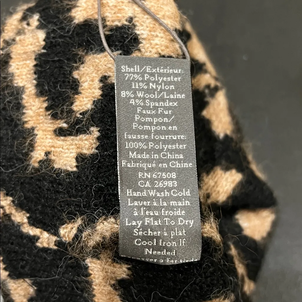 Vince Camuto | Leopard Print Beanie w/ Pom Pom - Image 8