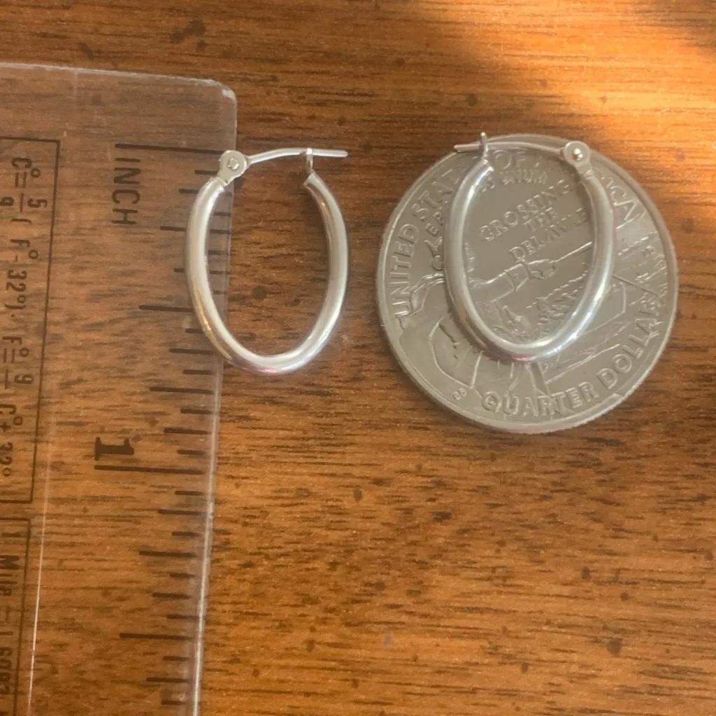 14kt White Gold Hoops - Image 6