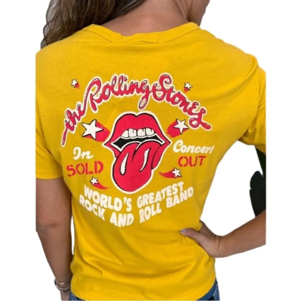 NWOT DAYDREAMER ROLLING STONES 78 US TOUR RINGER TEE GOLDEN DAZE - Image 2