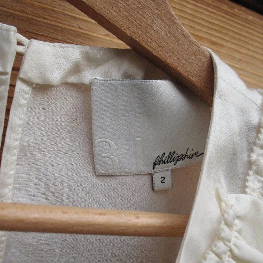 3.1 Phillip Lim  Silk Blend Ruffle Blouse Top - Image 6