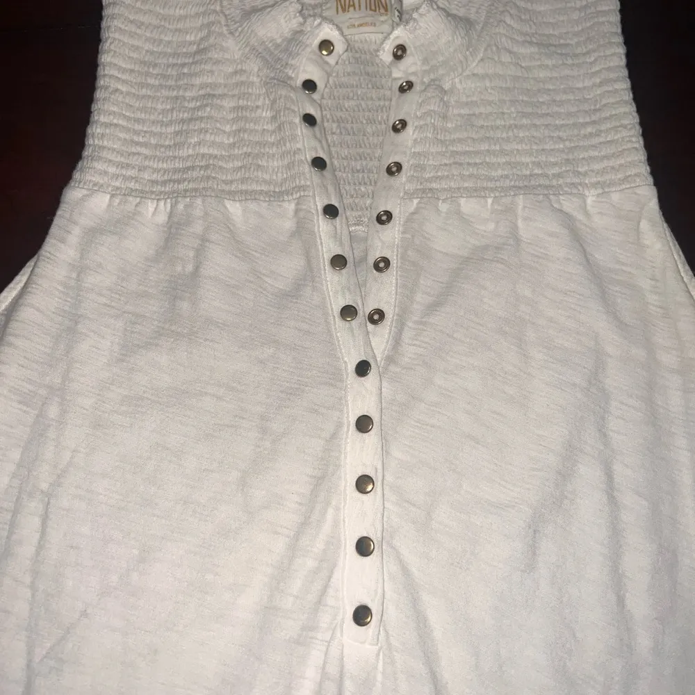 Nation LTD - Posey High Neck Snap Tank in White - Image 6