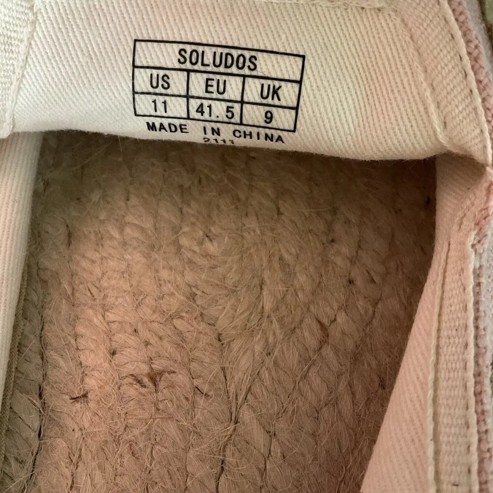 SOLUDOS Flats Espadrille Pink Canvas Shoes Slip On Resort Casual Closed Toe 11 - Image 10