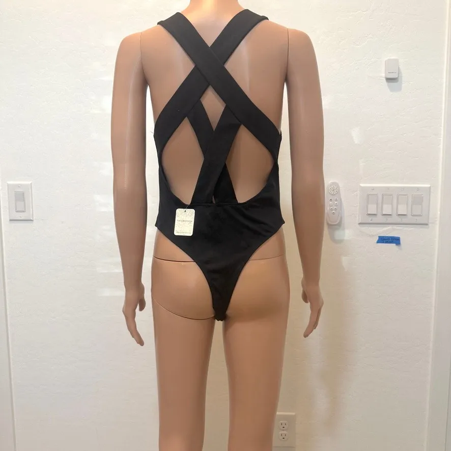Intimately Free People Jessa strappy cutout criss cross bodysuit BC 2874 - Image 9