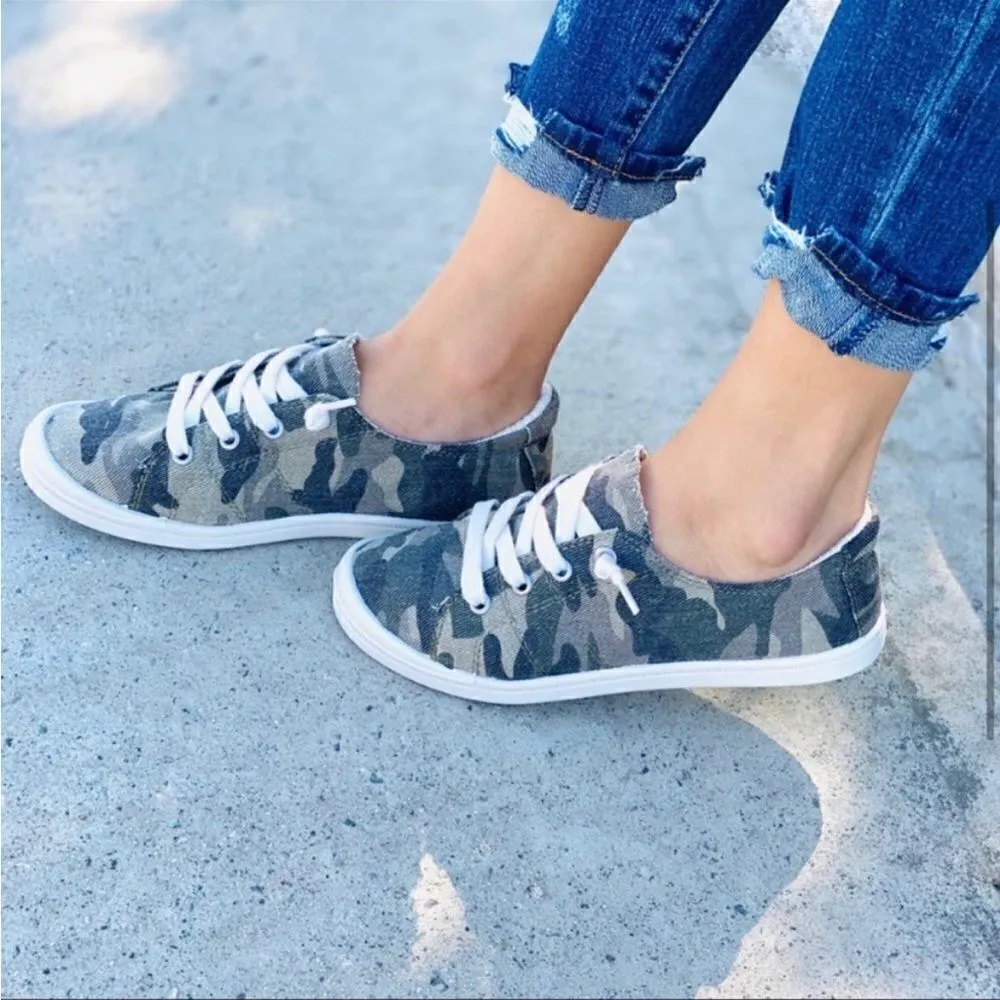 ‎Camo Lace Up Slip On Sneakers - Image 15