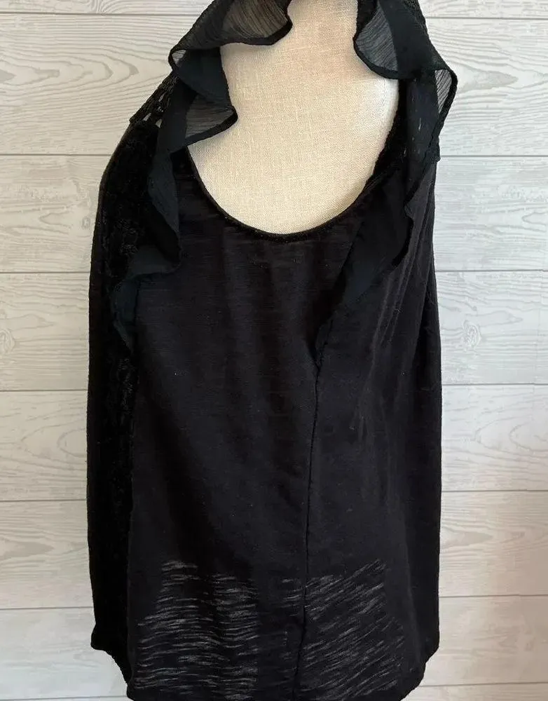 Lauren Conrad black top with flutter sleeves Size medium - Image 4