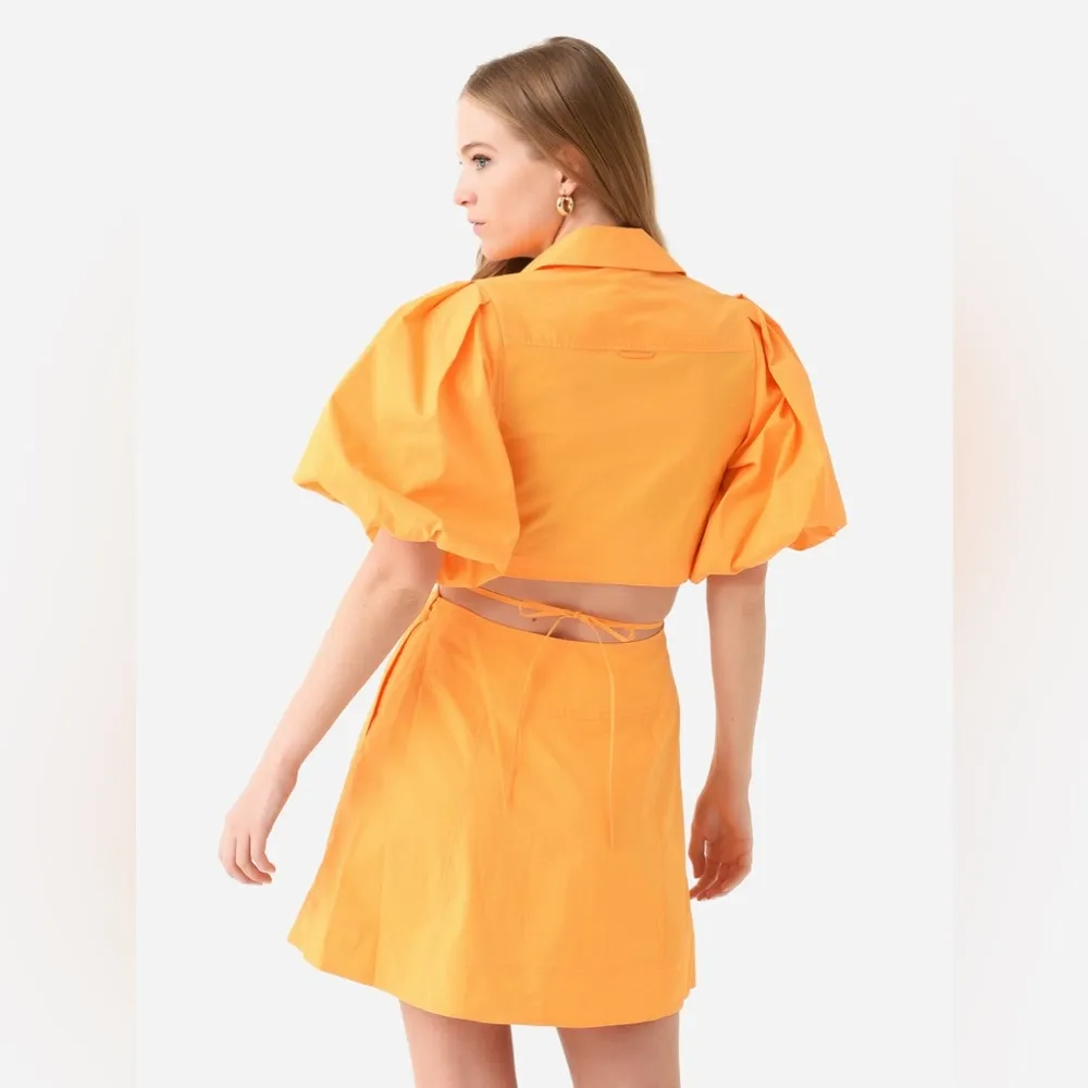 51 Jonathan Sinkhai | Aulora Cutout Poplin Mini Dress | Zinnia | Small Yellow - Image 4