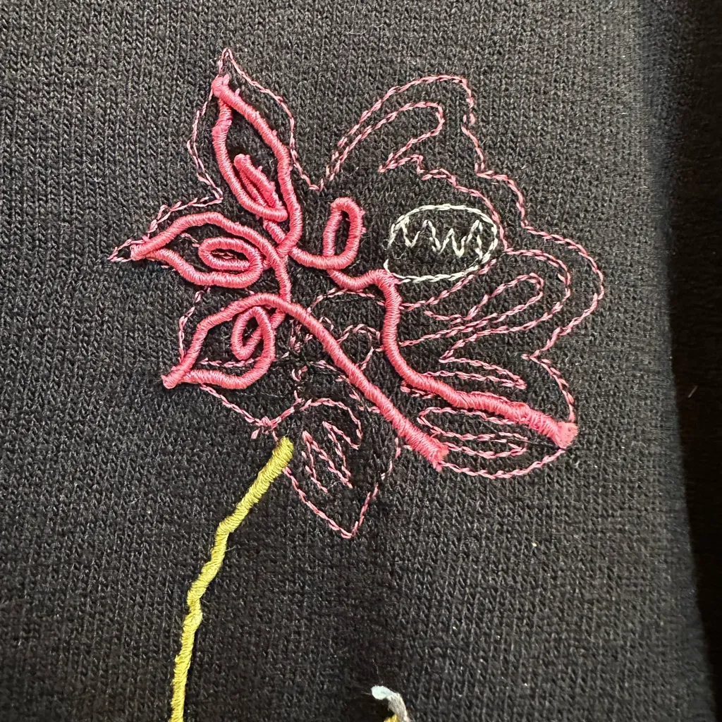 Vintage Talbots 90’s Y2K Knit Beaded Embroidered Floral Top Sweater Size XL - Image 4