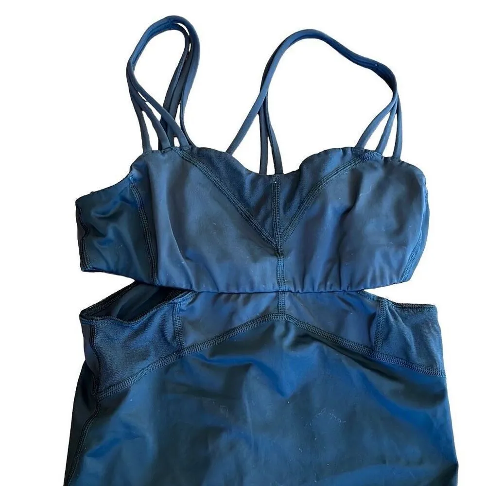 Lululemon Exquisite Tank II Black Mesh Cut Outs Strappy Luxtreme Sz 4 RARE - Image 4