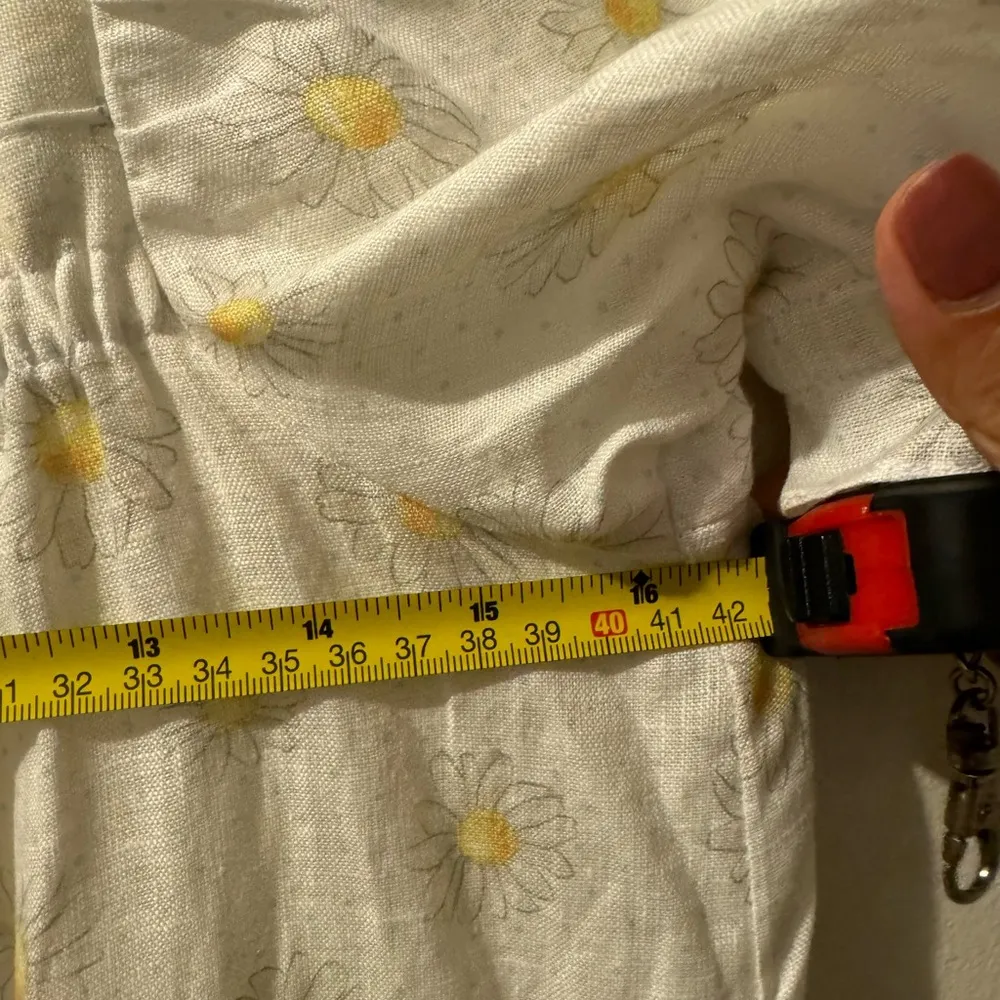 Sleeper  Brigitte Midi Linen Dress in Daisy Print size Large - Image 4