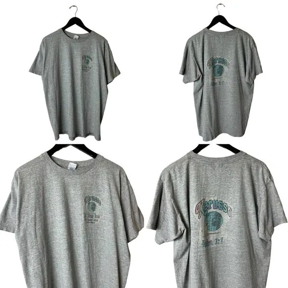 Kerruso Bible Verse T Shirt Vintage Y2K Gray XL Extra Large Christian Apparel - Image 2