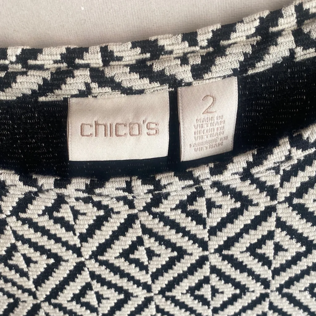 Chico's Monochrome Patterned Knit Top - Image 2