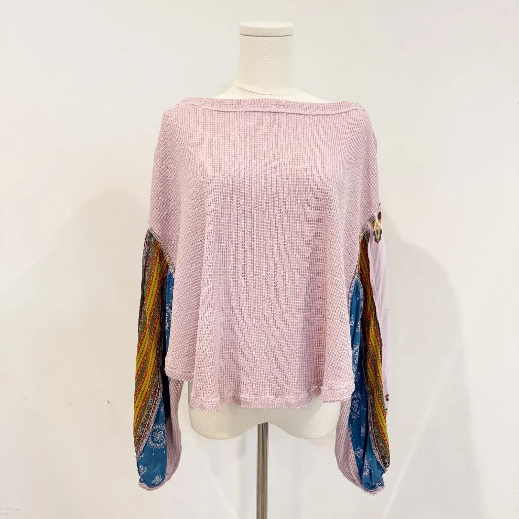 Free People Blossom Thermal Balloon Sleeve Top Lilac Size XS - Image 3