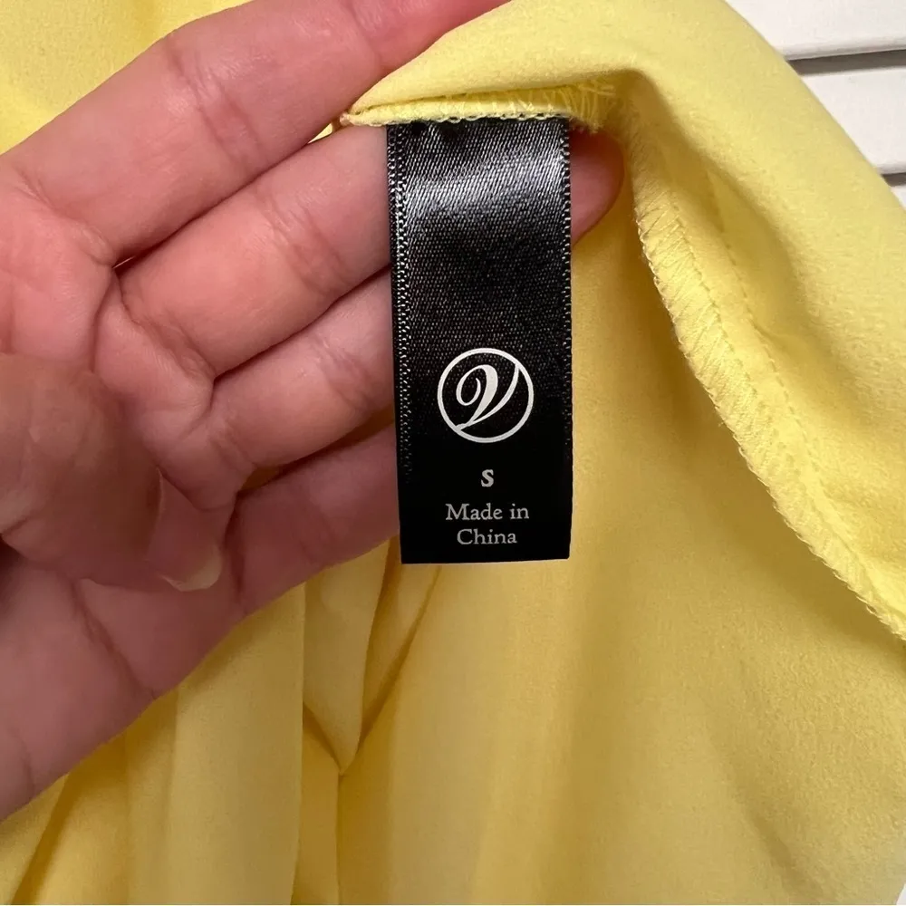 v neck casual shift dress bright yellow small - Image 10