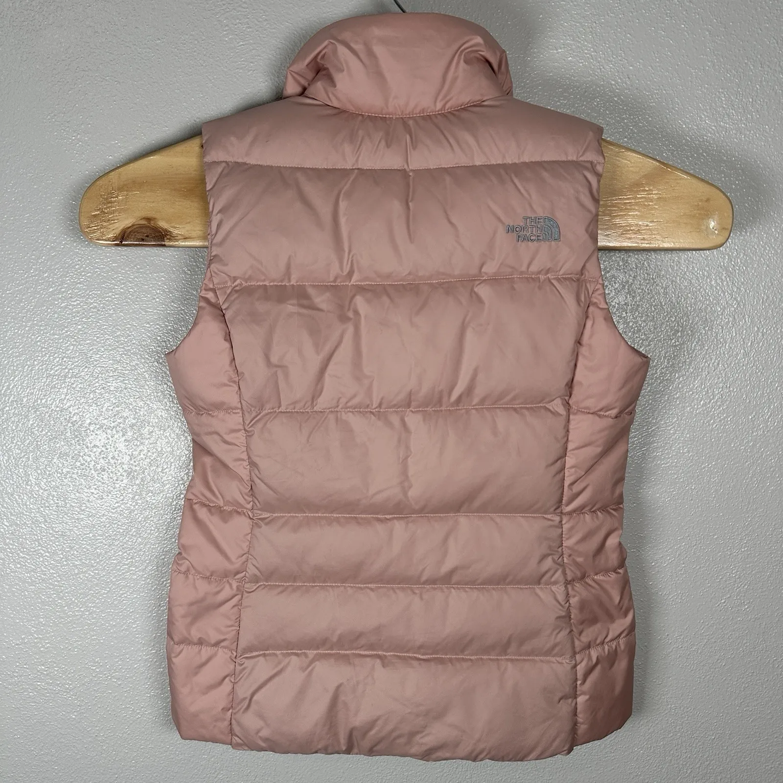 The North Face Goose Down 550 Puffer Vest Women Small Jacket Blush Pink Zip - Image 5
