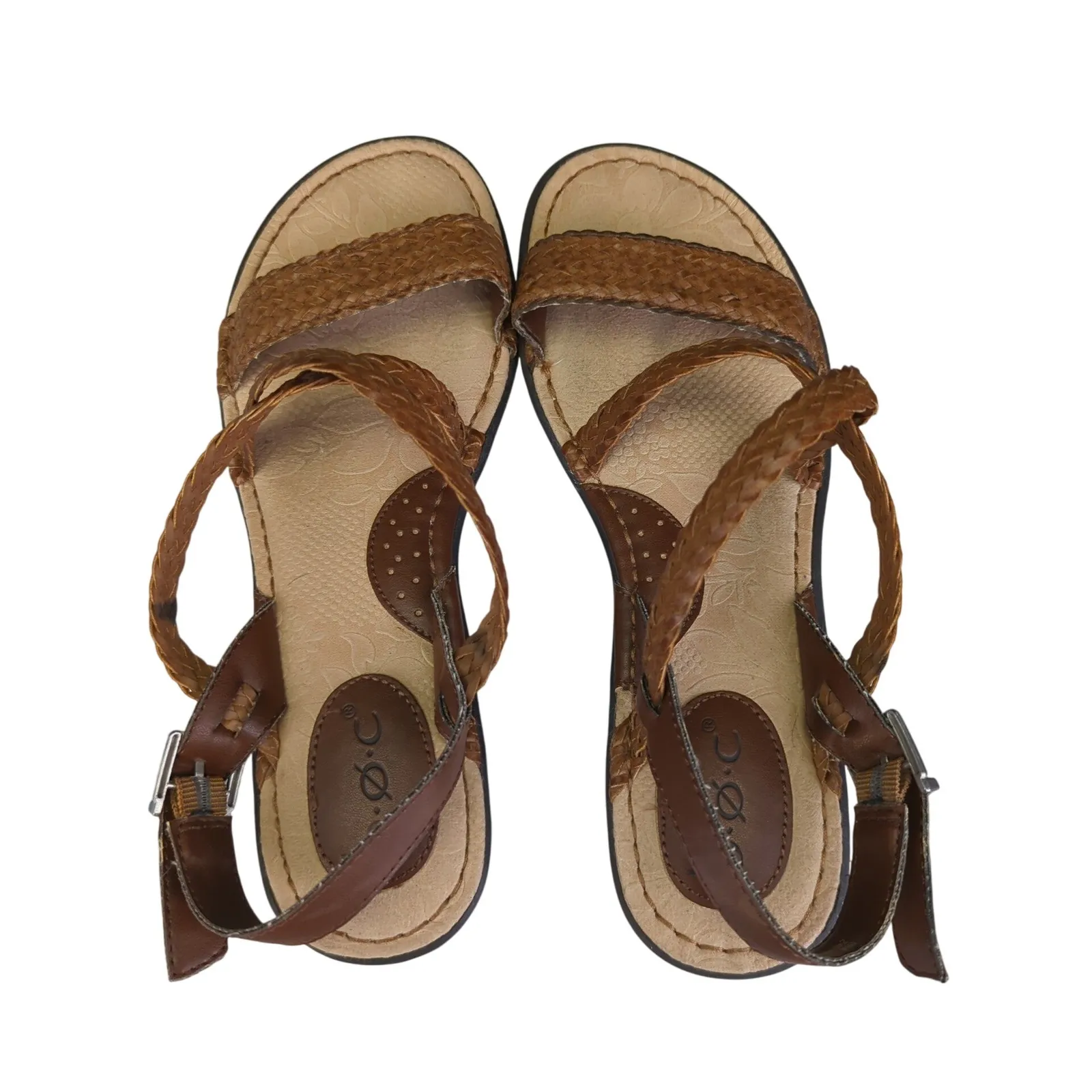 BOC Dena Brown Braided Strappy Ankle Buckle Sandals Women's Size 8M Summer Shoes - Image 6