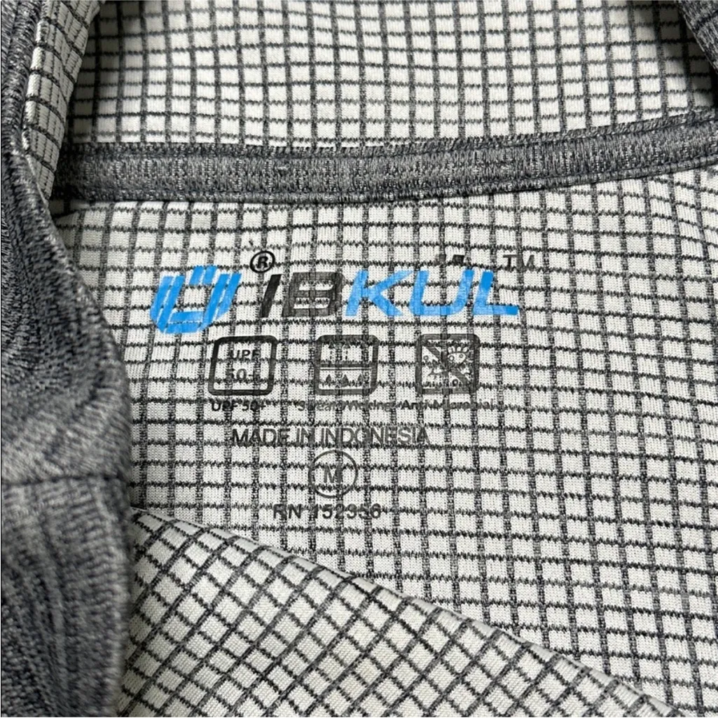 IBKUL Long Sleeve Thumbhole Golf Pullover Black Heather Gray Size Medium - Image 10