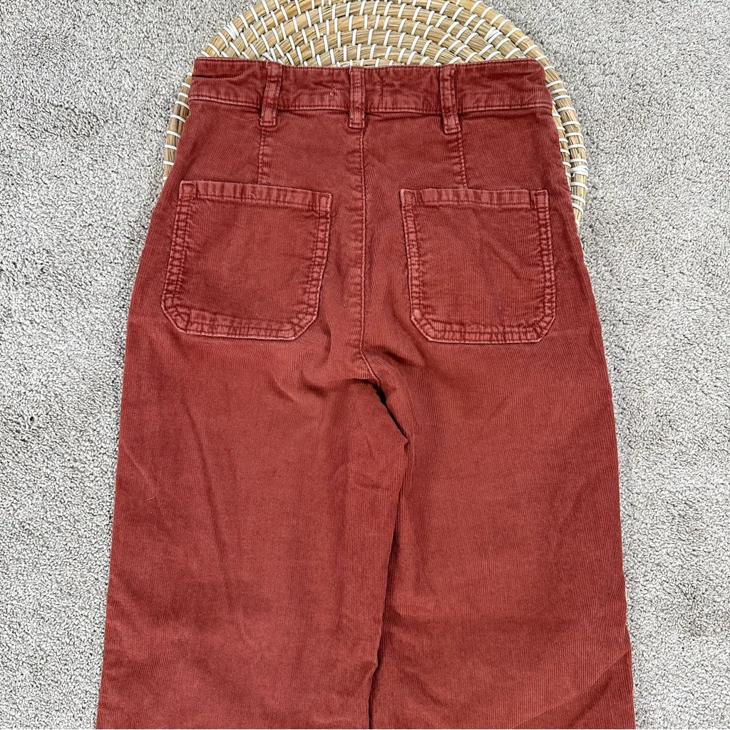 Marine Layer Women’s Bridget Corduroy Pants Crop High Rise Button Fly Wide Leg 0 - Image 9