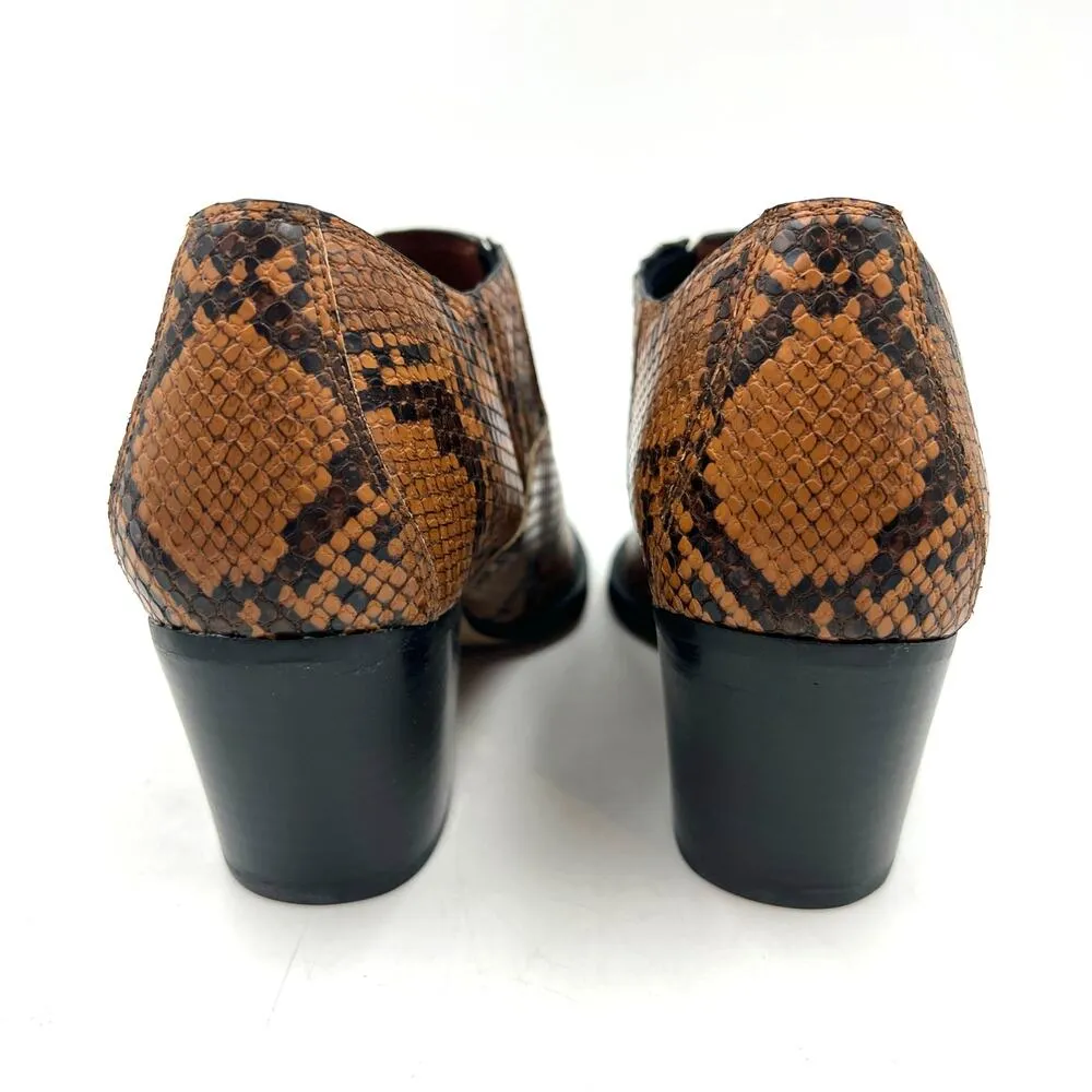 Coach Perri Snake Print Ankle Bootie Carmel Leather Westerncore - Image 6