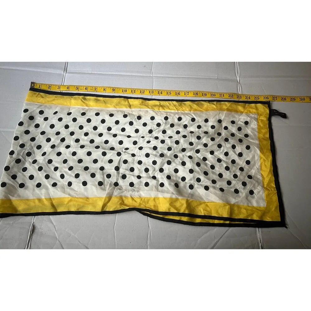 Carolina Herrera long rectangular Polka Dots 100%silk scarf - Image 11