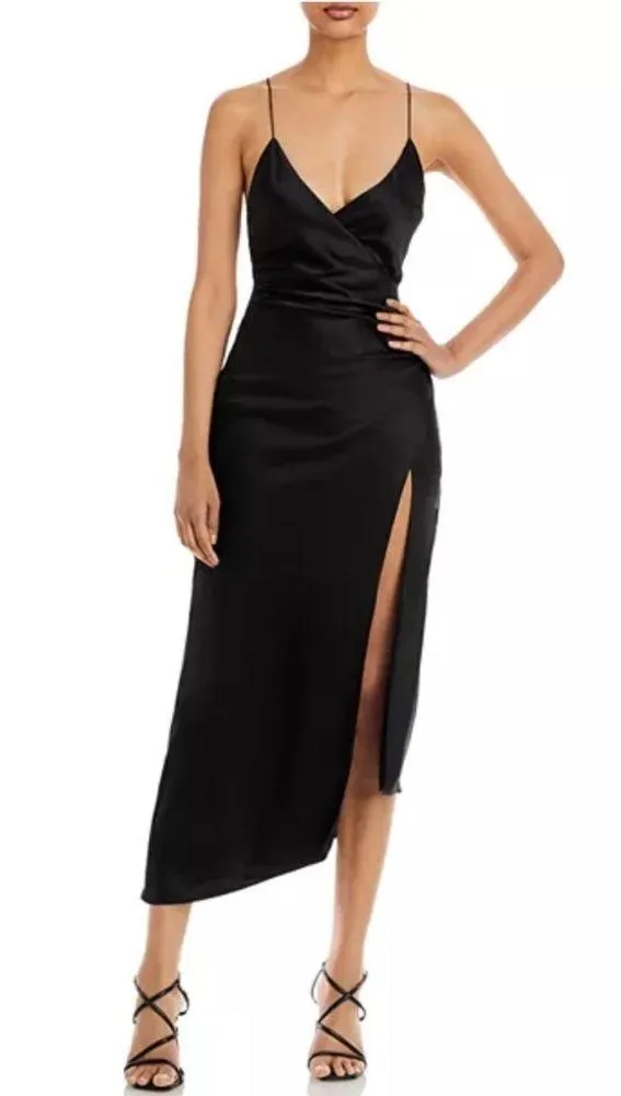 SER.O.YA Emma Sleeveless Silk Stretch Dress in Black, NWT, Size M Black Size M - Image 3