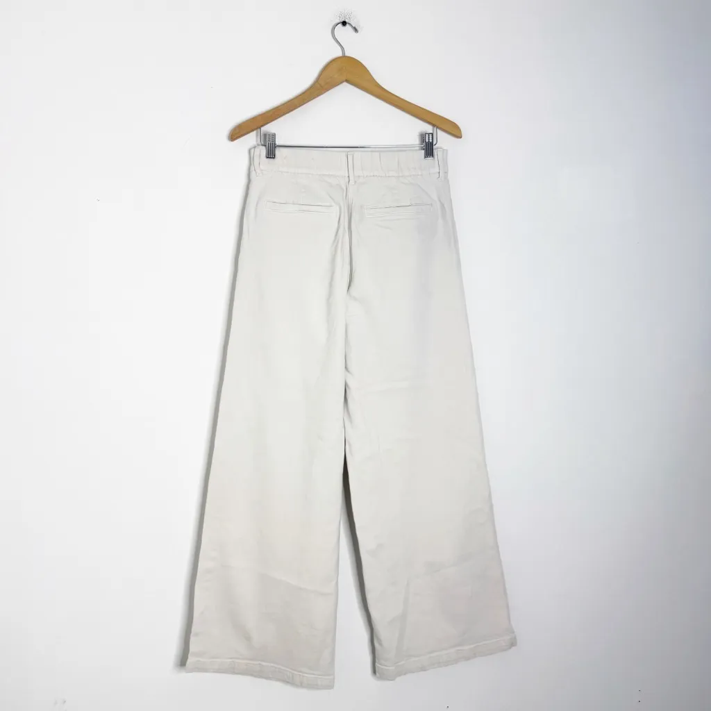 American Eagle Women’s Trouser Pants Size 6 Regular Light Khaki Bone Wide Leg - Image 2