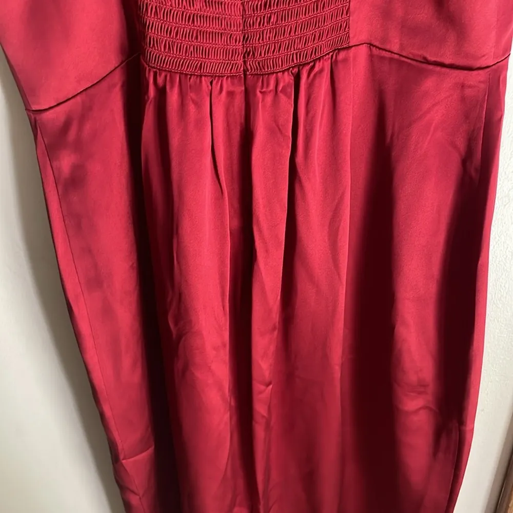 REFORMATION Frankie Rosette Silk Maxi Dress Red - Image 12