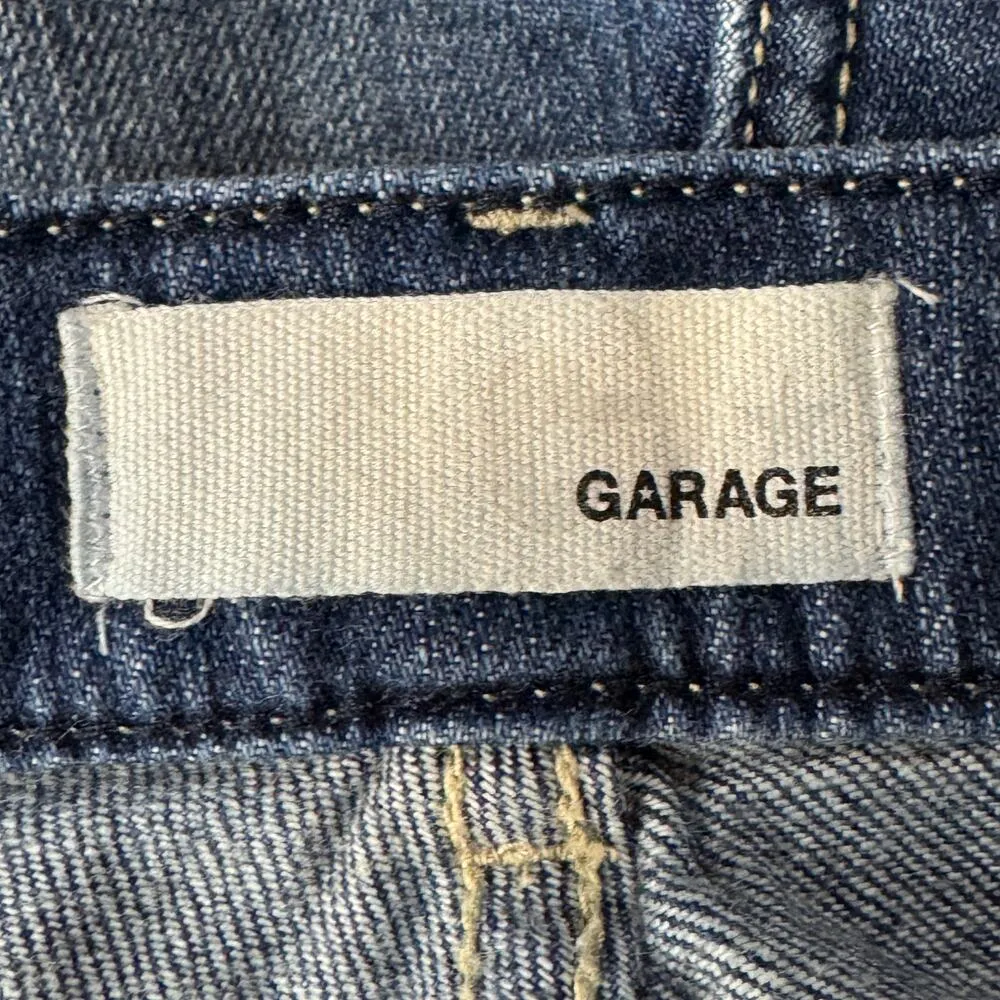 Garage JRS SZ 9 Retro High Waist Jean Shorts Cuffed Distressed Zip-Fly Pockets - Image 7