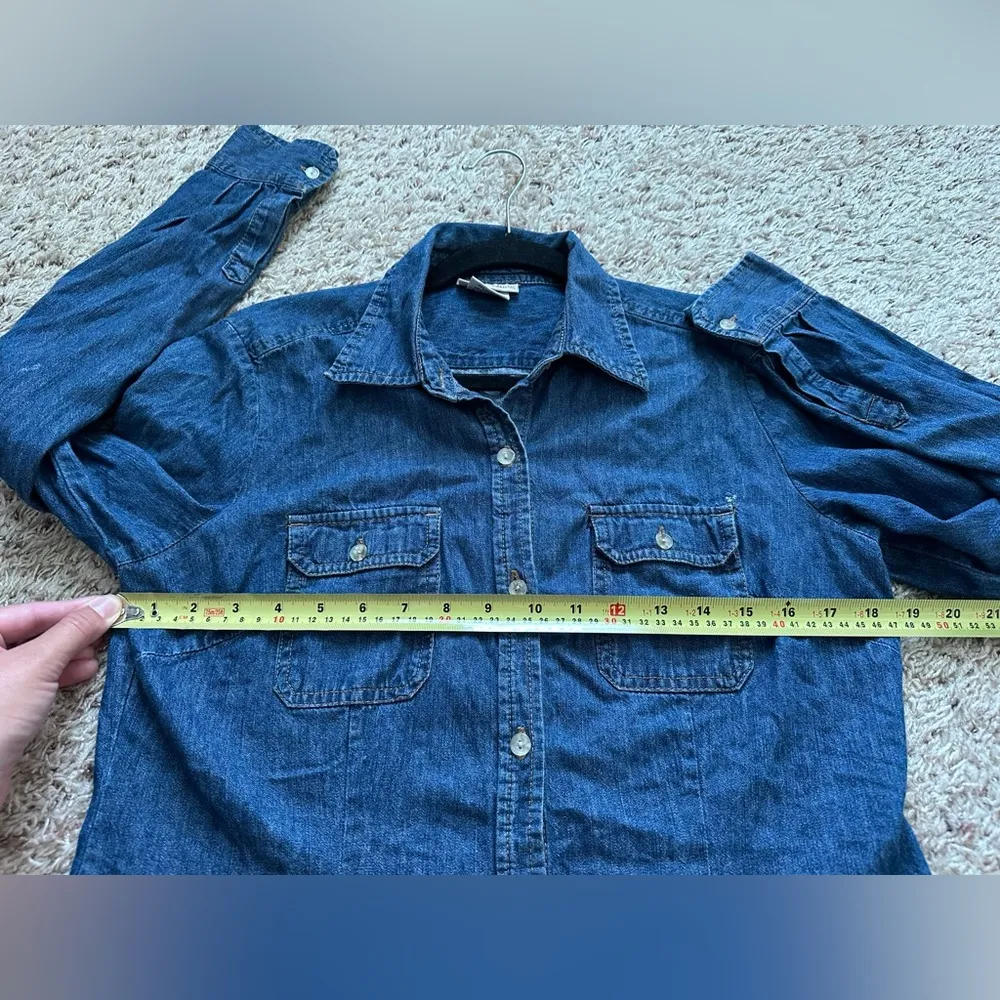 Vintage Faded Glory Denim Shirt Women’s Medium Button Up Western Y2K 90s Retro - Image 6