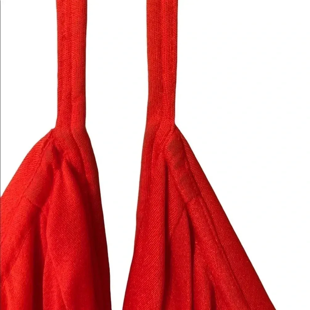 Vintage 70s red halter rhinestone special occasion maxi dress Old Hollywood Size M - Image 9