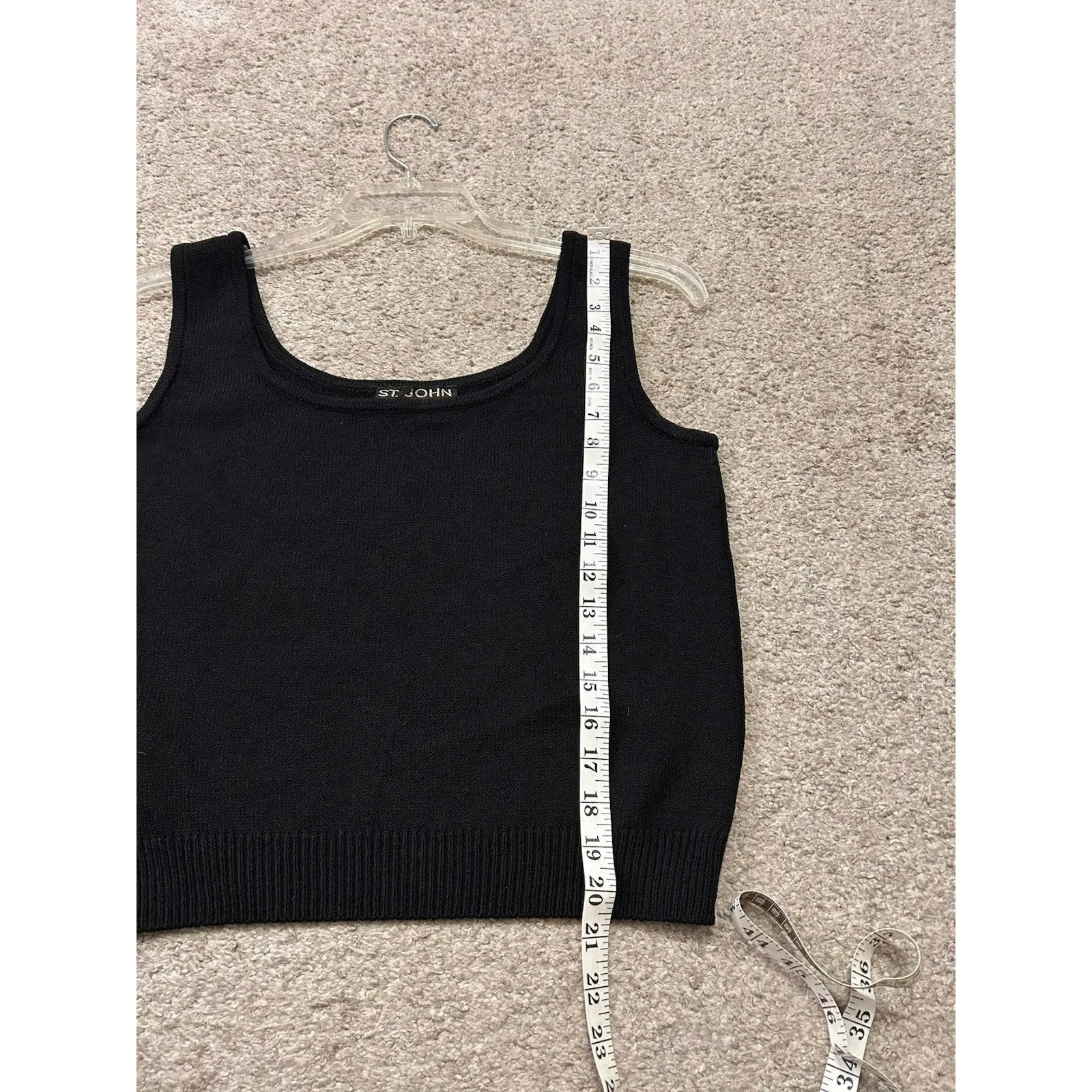 ST. JOHN Basics Black‎ Knit Sweater Top Tank Size Medium M - Image 6