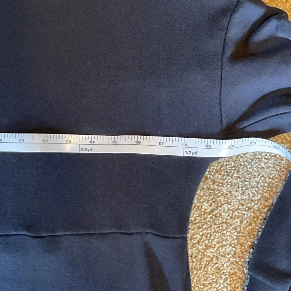 Who What Wear Asymmetrical Sweatshirt Dress Navy Blue with Red Stripe. Size med - Image 6