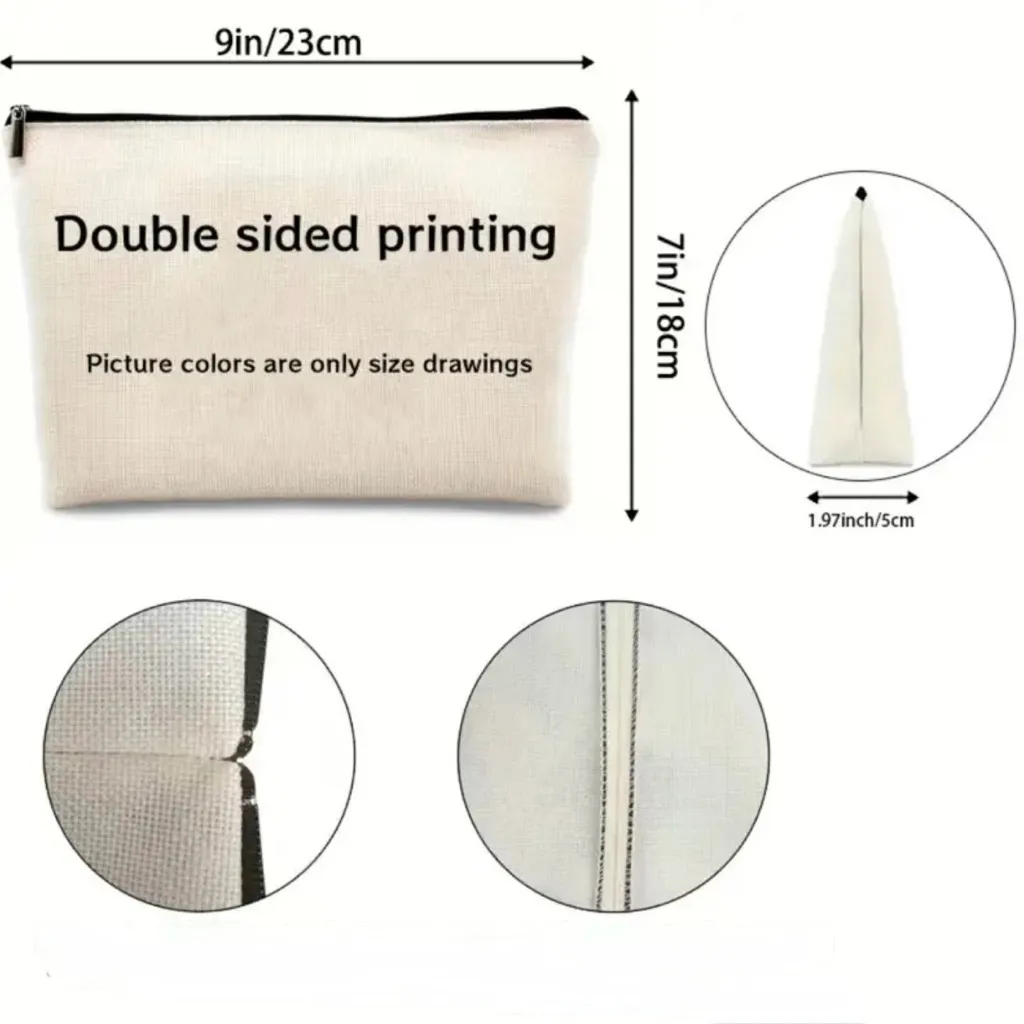 Linen Makeup Bag with Inspirational Quote, Women - Image 5