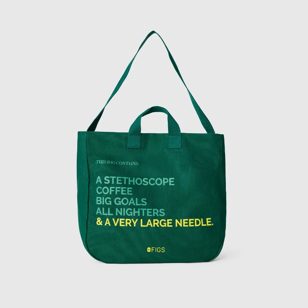 Figs A Very Large Needle Tote in Hunter Green - Image 2