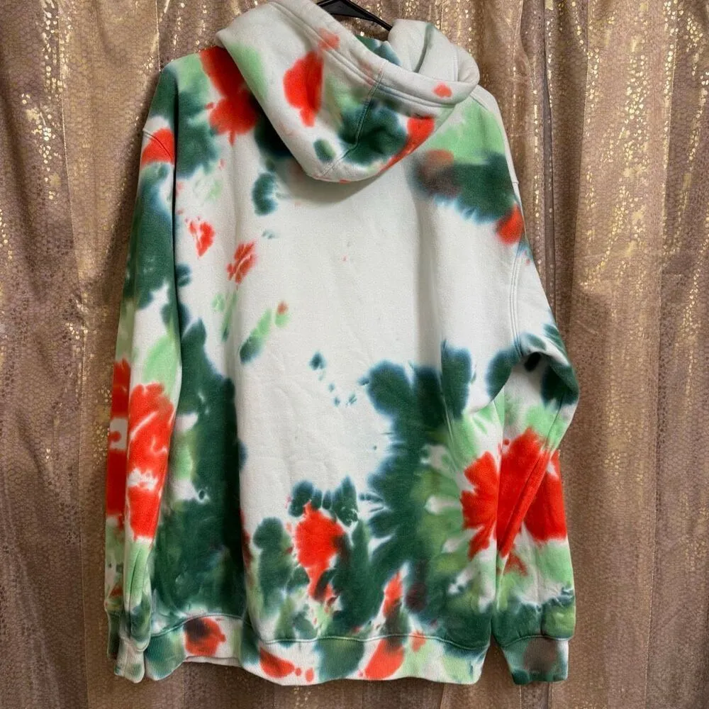 Jeffree Star Christmas Holiday Snowcone Tie Dye Hoodie Red Green Large - Image 2