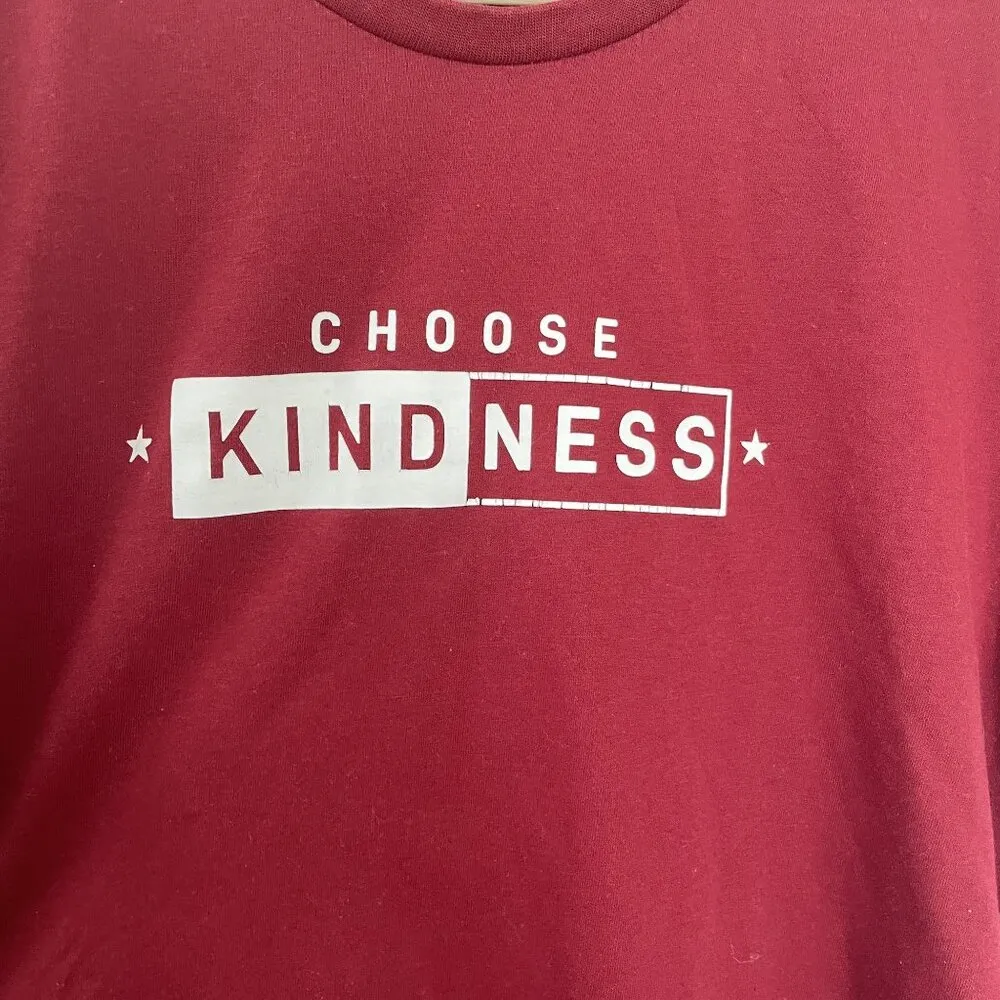 Choose Kindness Here & Now Burgundy Cotton T - Image 3