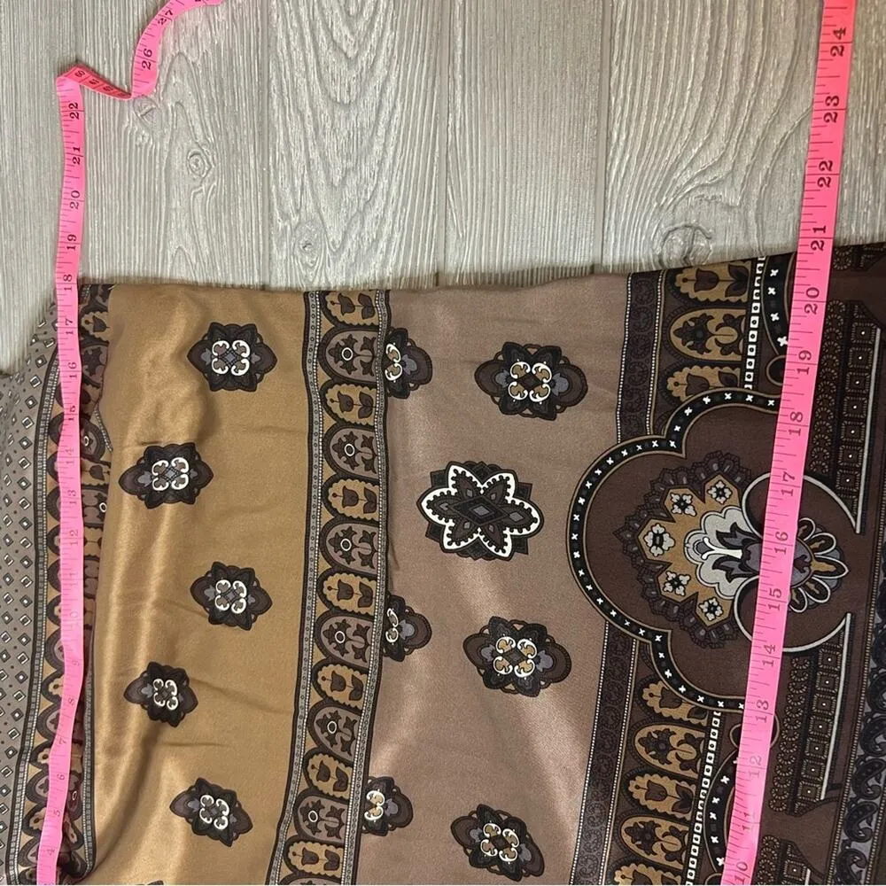 Maliparmi Italy silk paisley dress sz 44 Brown - Image 4