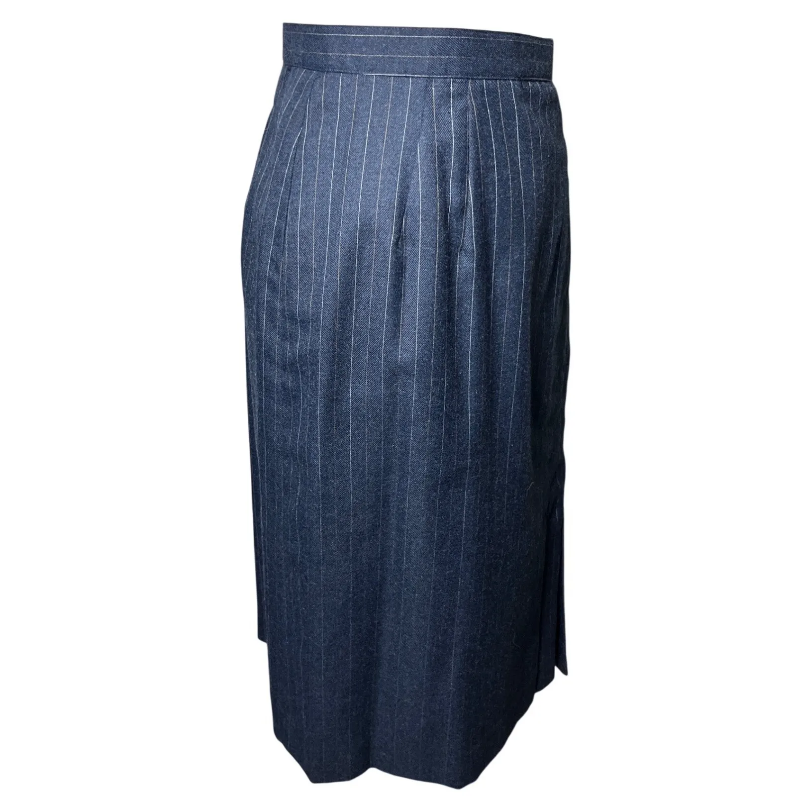 90s Power Suit Navy Pinstripe Blazer Skirt Set Vintage Womens 11 12 Modern M Blue Size undefined - Image 12