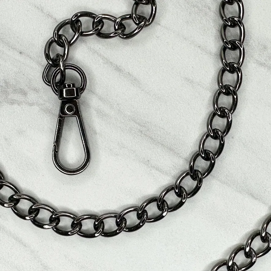 Black Chain Link Purse Handbag Replacement Strap 47" Crossbody Shoulder ✨ - Image 10