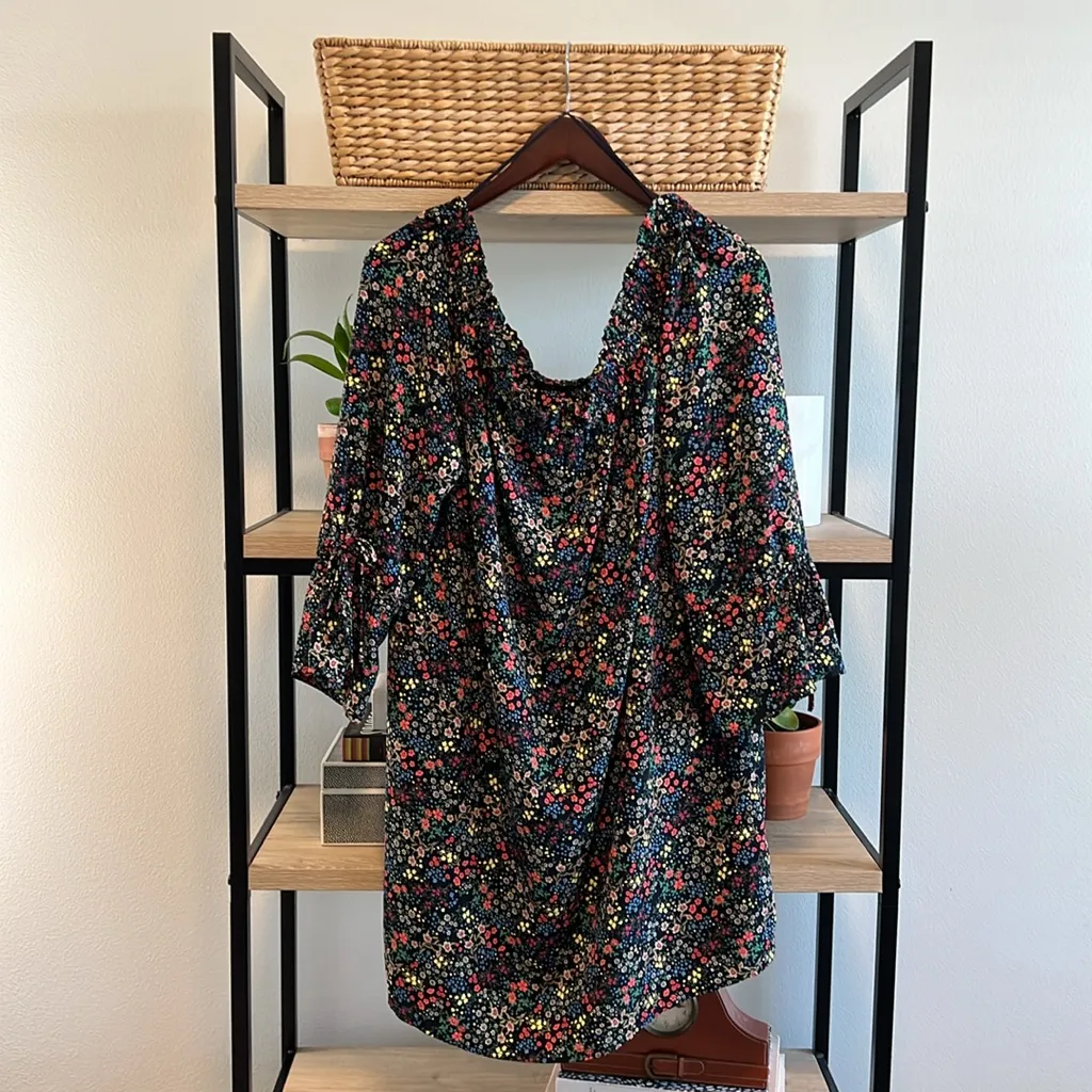 NWT Lucky Brand Romantic Flower Shoulder Knee Length Dress, XL - Image 5